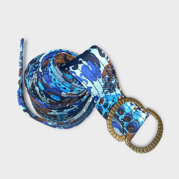 J. Crew Blue and Brown Patterned Belt - Picture 6 of 7